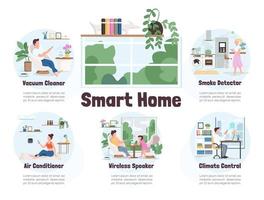 smarta hem infografiska mallar vektor