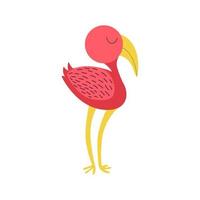 flamingo fågel sida i doodle stil vektor