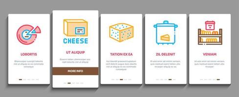 Symbole für Käse-Molkerei-Onboarding-Elemente setzen Vektor
