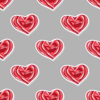 rote rosa Herzen auf grauem Hintergrund. rote Herzen. Nahtloses geometrisches Vektormuster. glücklicher valentinstag hintergrund. Valentinstag Attribute. vektor