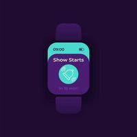 Starterinnerung anzeigen Smartwatch-Schnittstellenvorlage. vektor
