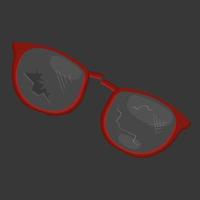 Vektorillustration der zerbrochenen roten Brille vektor