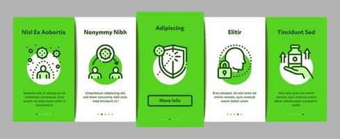 Symbole für Immunitäts-Onboarding-Elemente setzen Vektor