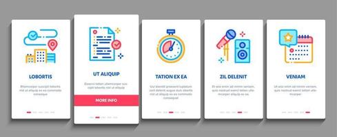 Event-Party-Planungs-Onboarding-Elemente-Icons setzen Vektor