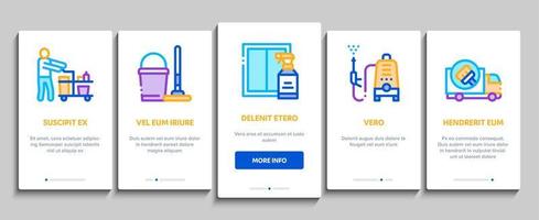 reinigungsservice-tool onboarding elemente symbole gesetzt vektor