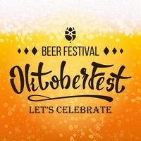 oktoberfest öl festival vektor. stänga upp öl med skum och bubblor. modern firande design. vektor