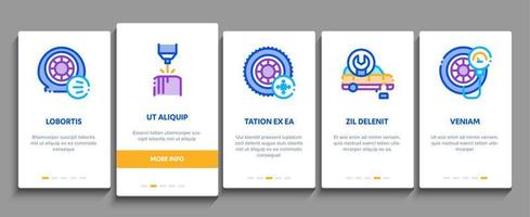 reifenmontageservice-onboarding-elementikonen stellten vektor ein
