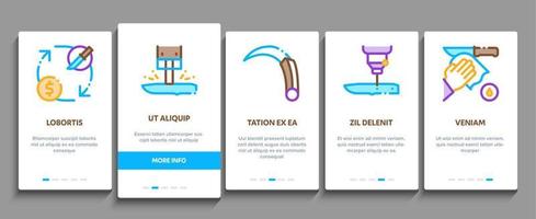 Messer machen Utensilien Onboarding Elemente Symbole Set Vektor
