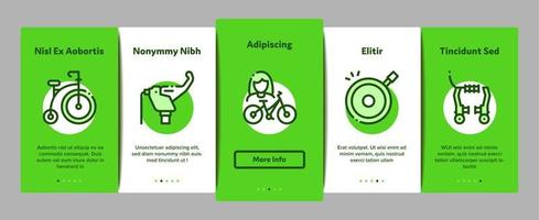 fahrrad fahrraddetails onboarding elemente symbole set vektor