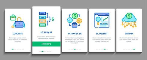 data forskare arbetstagare onboarding element ikoner uppsättning vektor