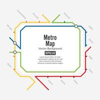 metro Karta vektor. fiktiv stad offentlig transport schema. färgrik bakgrund med stationer vektor