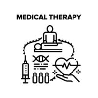 medizinische therapie vektorkonzept schwarze illustration vektor