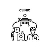 klinik behandling vektor svart illustration