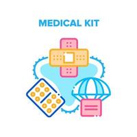 Farbe des medizinischen Kit-Box-Liefervektorkonzepts vektor