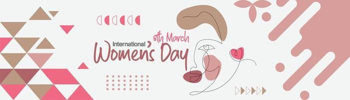 Bannerabdeckung zum internationalen Frauentag mit abstrakten geometrischen Formen vektor