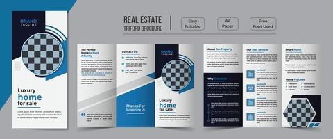 immobilien-trifold-broschüren-vorlagendesign vektor