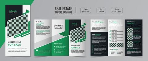immobilien-trifold-broschüren-vorlagendesign vektor