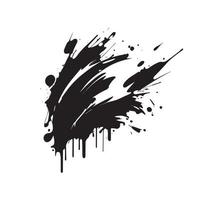 Abstriche, Kleckse schwarzer Farbe auf weißem Hintergrund, dunkle Farben - Vektor