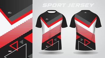 röd svart t-shirt sporttröja design vektor