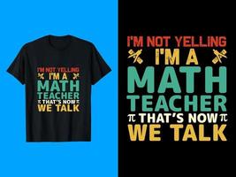 matematik lärare t-shirt design vektor