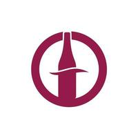 Weinwelle im Kreisform-Logo-Design vektor