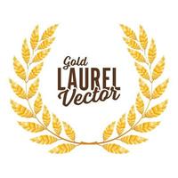 guld laurel vektor. glans krans tilldela design vektor