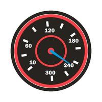 Tachometer-Symbolvektor. Sportwagen runder Tachometer. isolierte Abbildung vektor