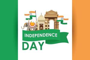 glad Indien självständighetsdagen firande banner vektor