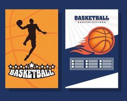 Poster-Set für Basketball- und Sportmeisterschaften vektor