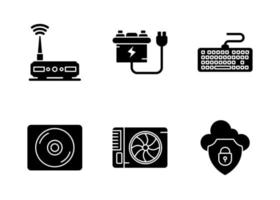 Computer- und Hardware-Vektor-Icon-Set vektor