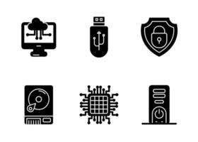 Computer- und Hardware-Vektor-Icon-Set vektor