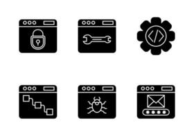 Web-Entwicklungsvektor-Icon-Set vektor