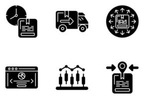 Vektor-Icon-Set für die logistische Lieferung vektor