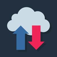 överföra moln data - platt Färg ikon. vektor