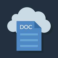 Cloud-Dokument - flaches Farbsymbol. vektor