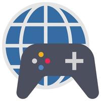 Online-Gaming - flaches Farbsymbol. vektor