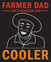 Farmer-Vater wie eine normale Vati-Cooler-T-Shirt-Designvorlage vektor