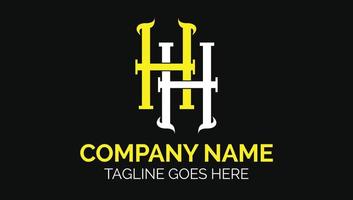 Buchstaben hh Monogramm Name Initialen Lettermark Logo-Design-Vorlage vektor