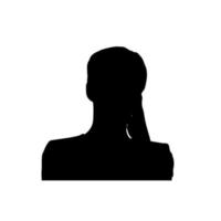 Vektorsilhouetten von Frauen. Frau Porträtform. schwarze Farbe auf isoliertem weißem Hintergrund. grafische Darstellung. vektor
