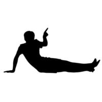 vektor silhuetter av kvinnor. liggande kvinna form. svart Färg på isolerat vit bakgrund. grafisk illustration.