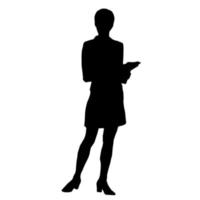 vektor silhuetter av kvinnor. stående kvinna form. svart Färg på isolerat vit bakgrund. grafisk illustration.