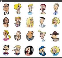 Cartoon Menschen Charaktere Gesichter gesetzt vektor