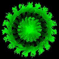 abstrakter grüner Feuerspirograph auf schwarzem Hintergrund vektor