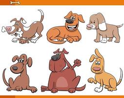 Cartoon Hunde und Welpen Tierfiguren gesetzt vektor