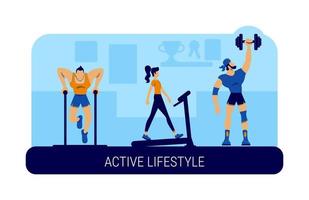 aktives Lifestyle-Banner vektor