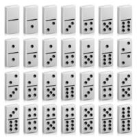 Domino Full Set Vektor realistische 3D-Darstellung