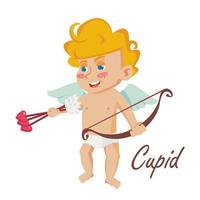 cupid vektor. årgång maskot. cupids pil. valentine dag. element för hälsning kort. tecknad serie karaktär illustration vektor