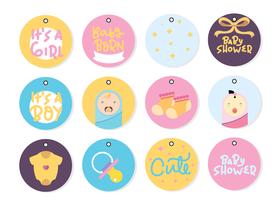 Baby shower Hang Tag Pack Vector