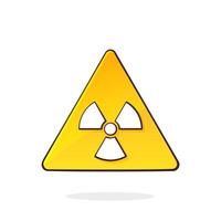 Gefahrensymbol für ionisierende Strahlung. gelbes dreieckiges Warnzeichen