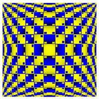 optisk illusion. vektor 3d konst. förvrängning dynamisk effekt. geometrisk magi bakgrund.